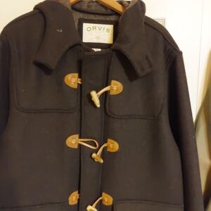 ORVIS BROWN WOOL DUFFLE COAT